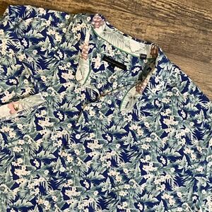 Twenty Eight Degrees Shirt Men's Short Sleeve‎ Size 3XL Floral Beach Cruise Blue